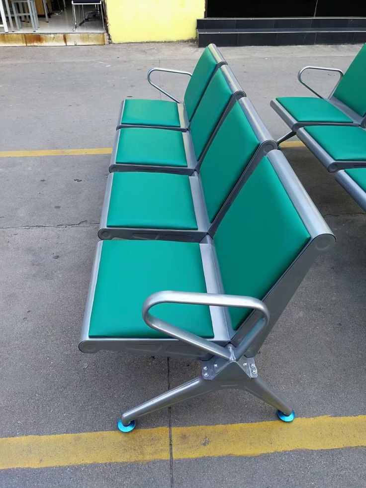 Green waiting chairs